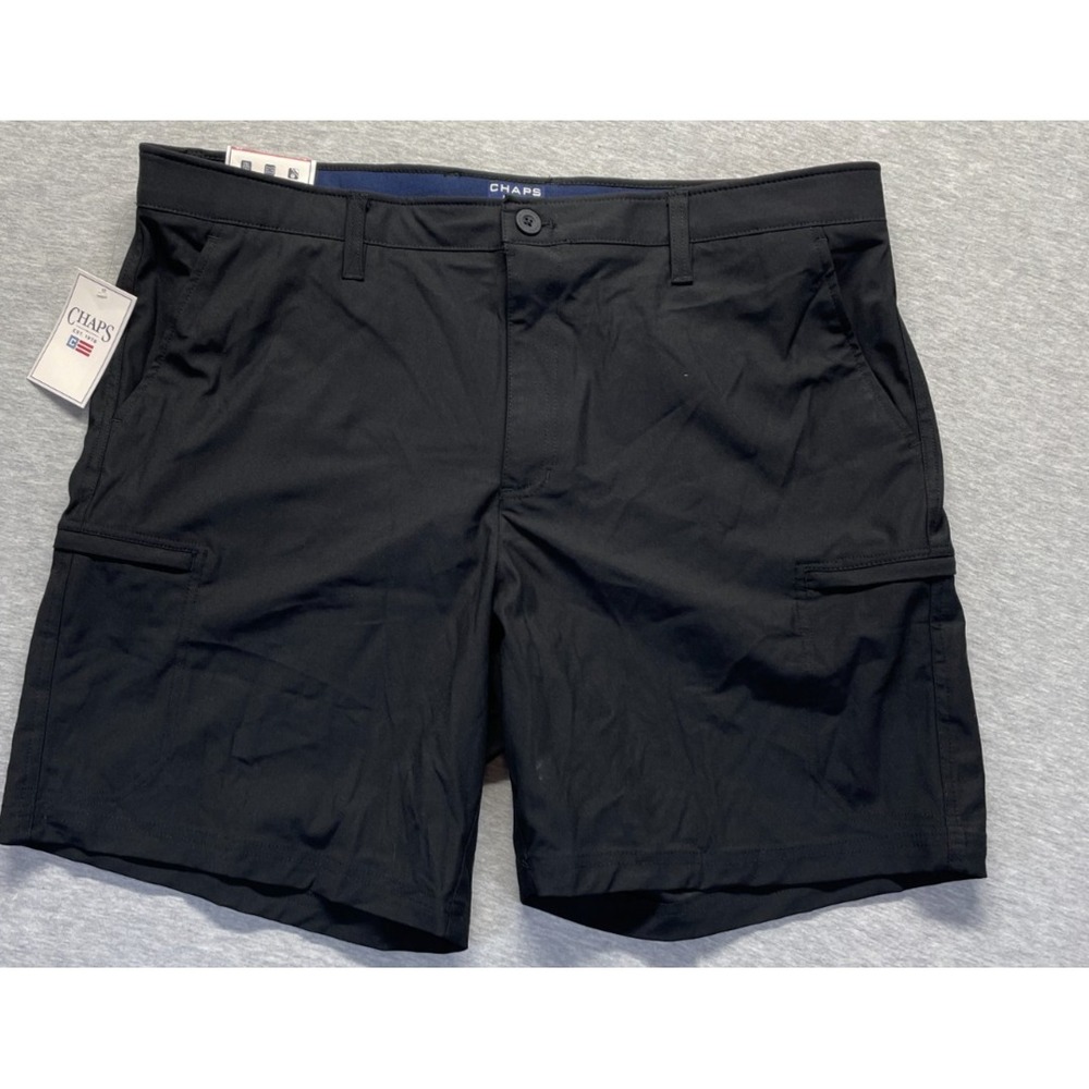 Chaps DriWear Everyday Performance Cargo Shorts Mens 40 Black Moisture Wicking
